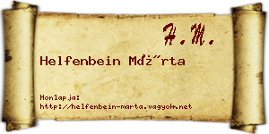 Helfenbein Márta névjegykártya